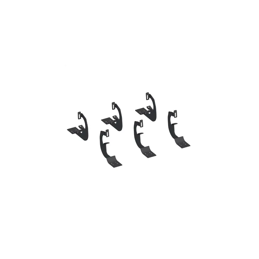 Stainless Steel 6" Oval Side Bar Mounting Brackets - Black Powder Coat - 4503 - 4503